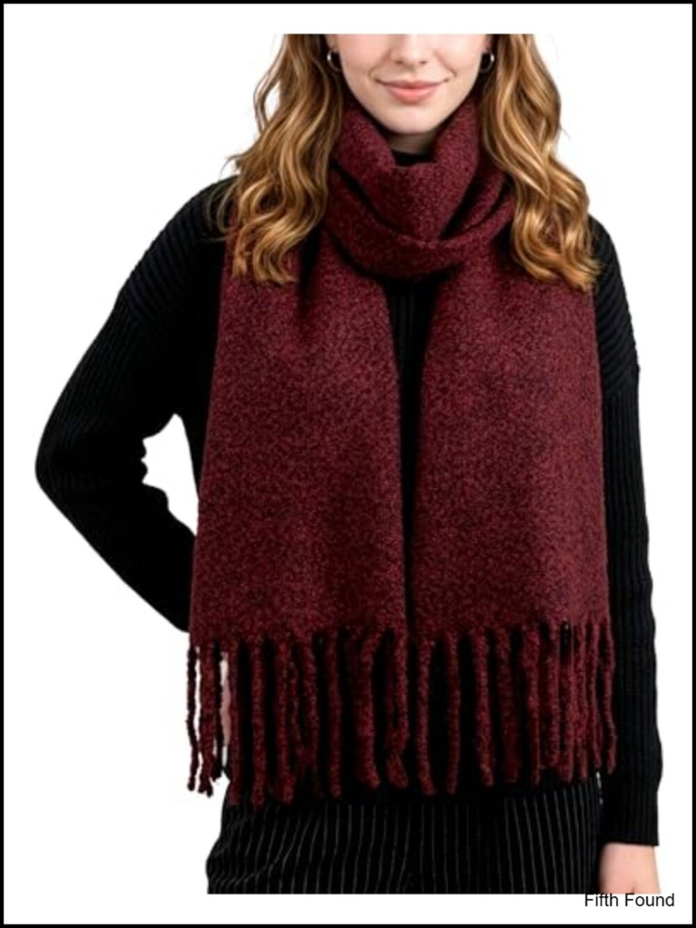 Oversized Cashmere-Feel Winter Scarf Fringe Shawl Wrap